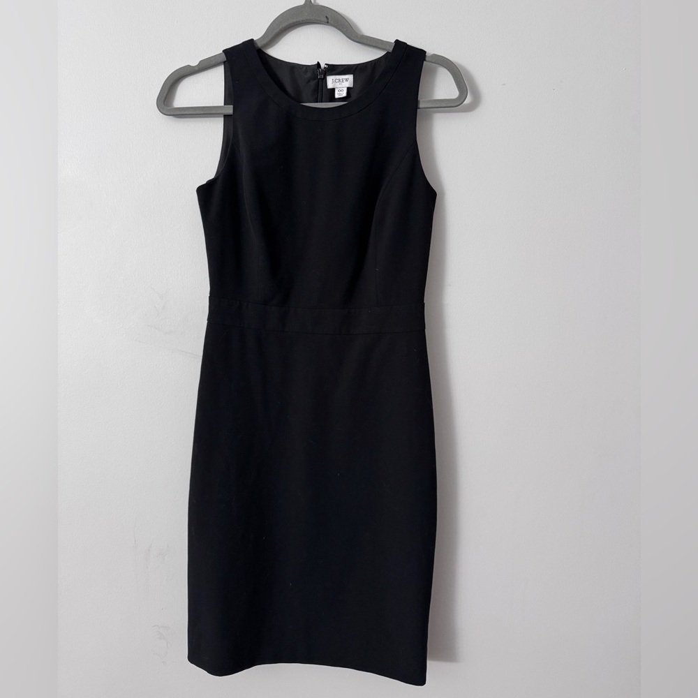 J.Crew Classic Black Sleeveless Knee Length Sheath Pencil Dress 00 XS